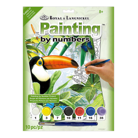 PJS53 - Painting by numbers™ 10pc 8.75" x 11.375" Jungle Toucan Painting Project