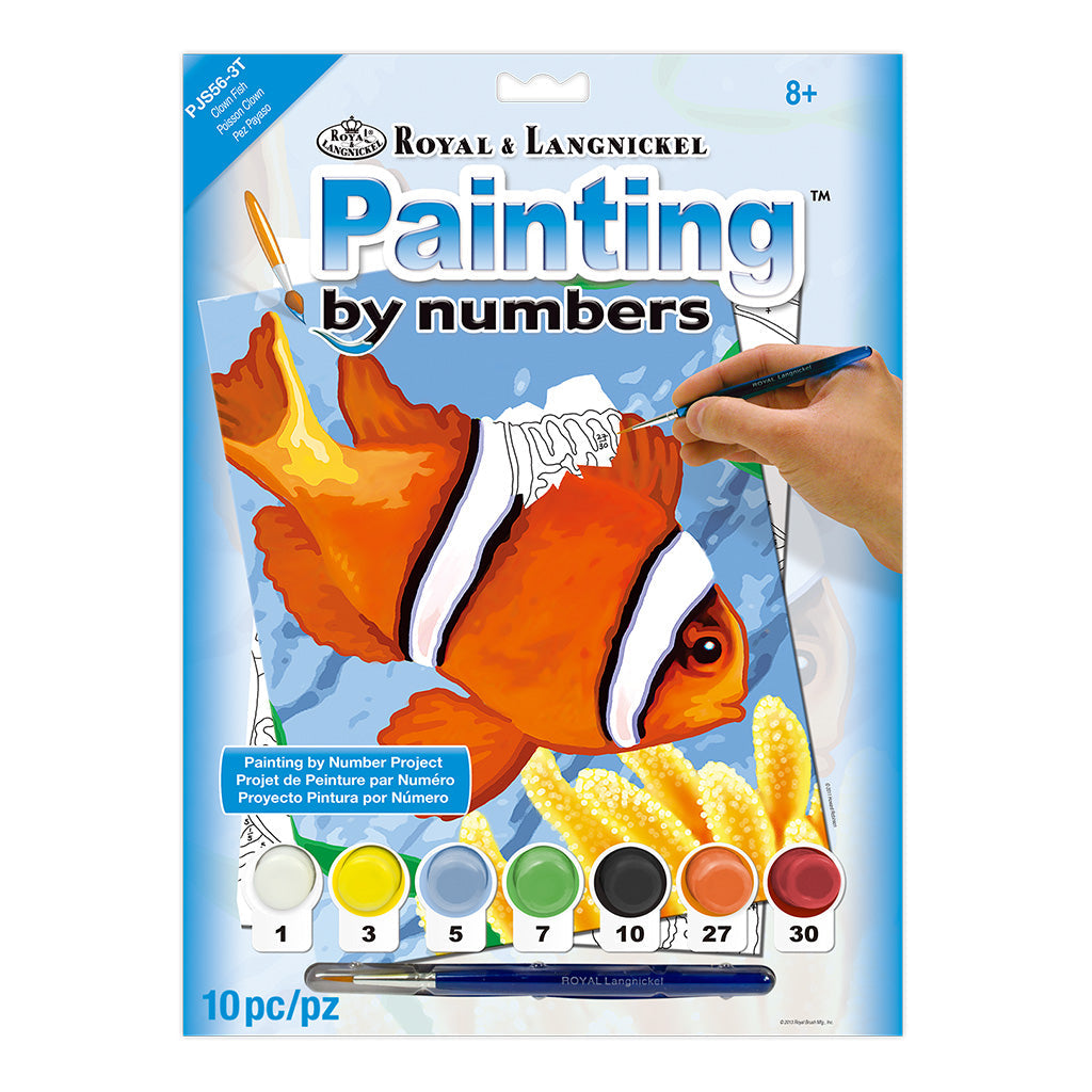 PJS56 - Painting by numbers™ 10pc 8.75" x 11.375" Clown Fish Painting Project