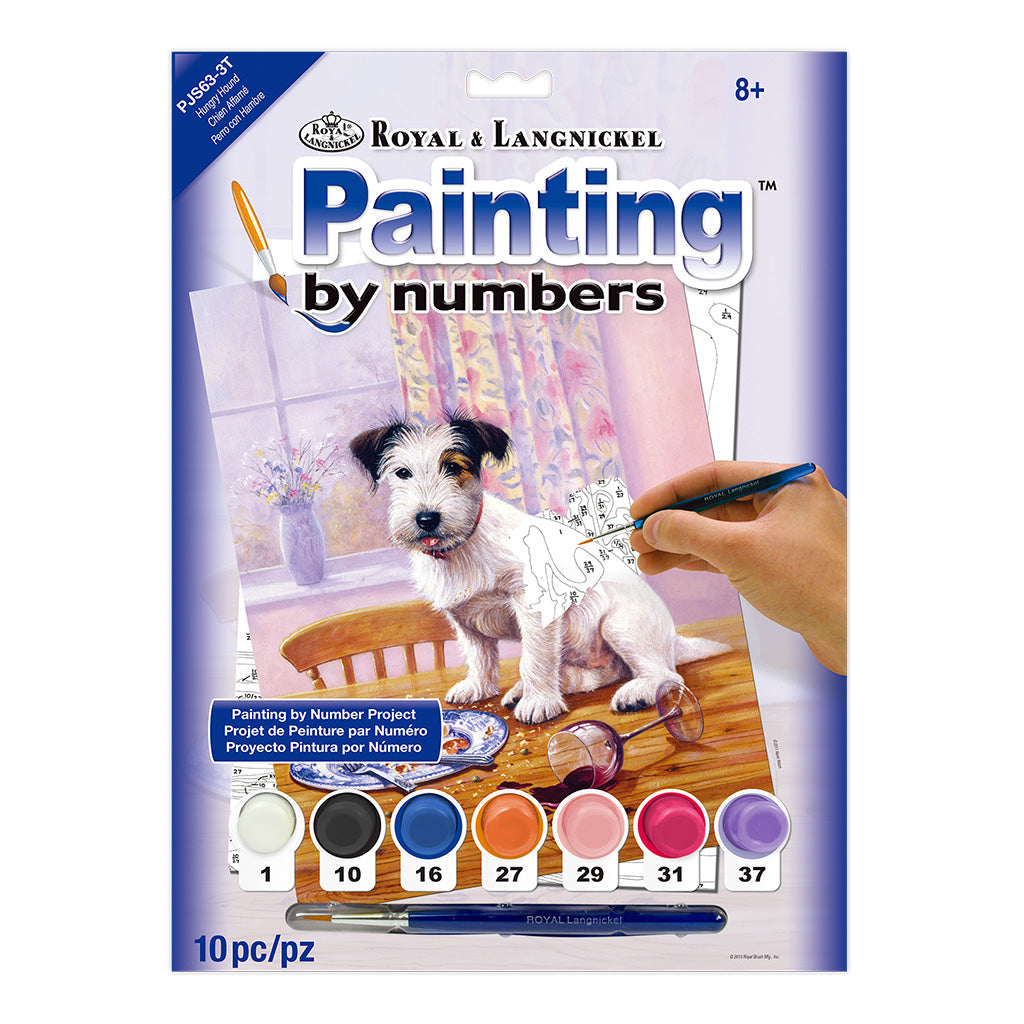 PJS63 - Painting by numbers™ 10pc 8.75" x 11.375" Hungry Hound Painting Project