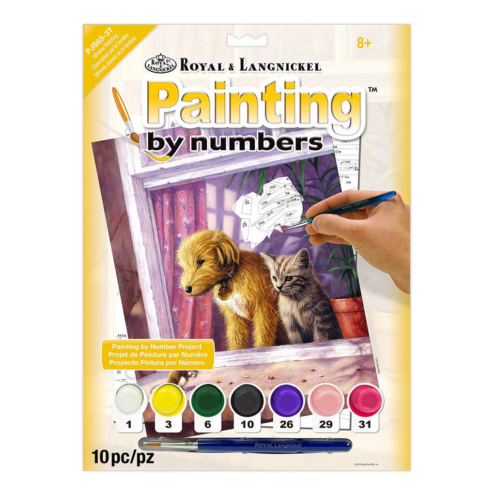 PJS65 - Painting by numbers™ 10pc 8.75" x 11.375" Window Watching Painting Project