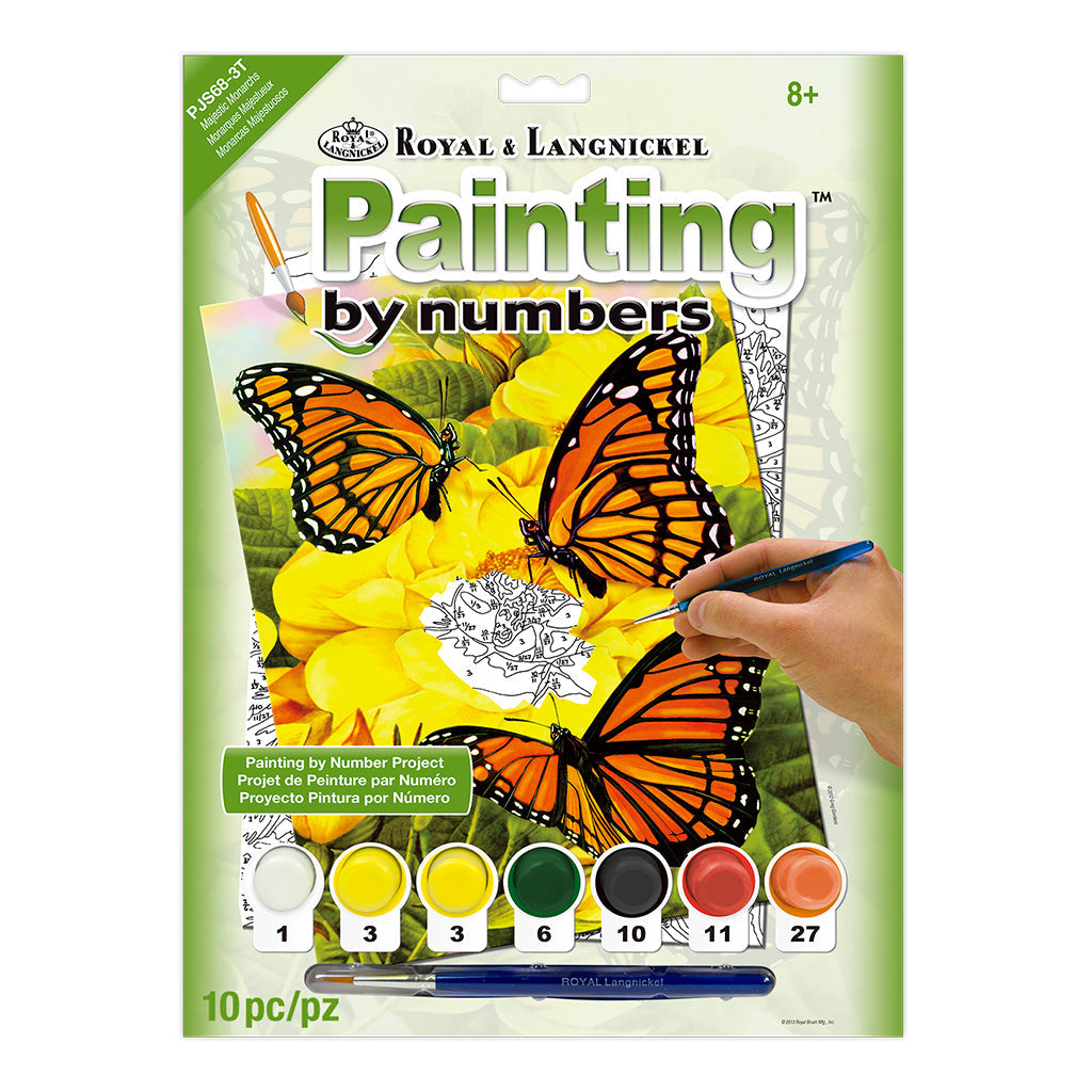 PJS68 - Painting by numbers™ 10pc 8.75" x 11.375" Majestic Monarchs Painting Project