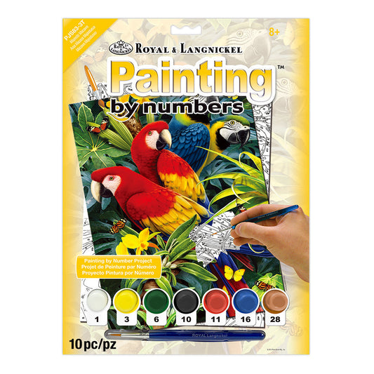 PJS83 - Painting by numbers™ 10pc 8.75" x 11.375" Majestic Macaws Painting Project