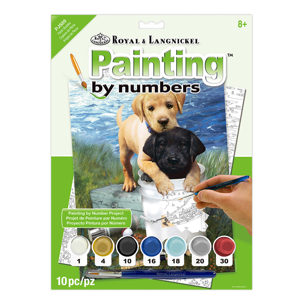 PJS89 - Painting by numbers™ 10pc 8.75" x 11.375" Fishin' Buddies Painting Project