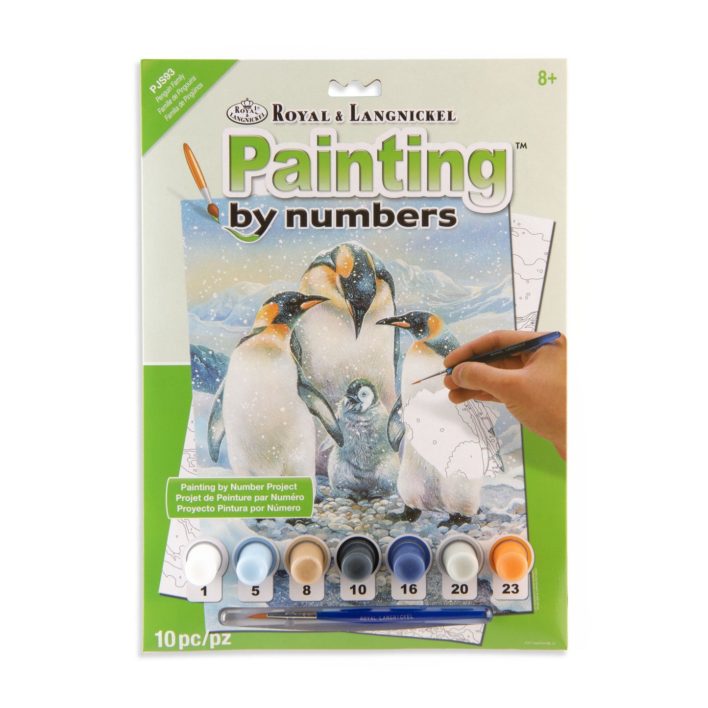 PJS93 | Painting by numbers™ 10pc 8.75" x 11.375" Red Penguin Family Painting Project