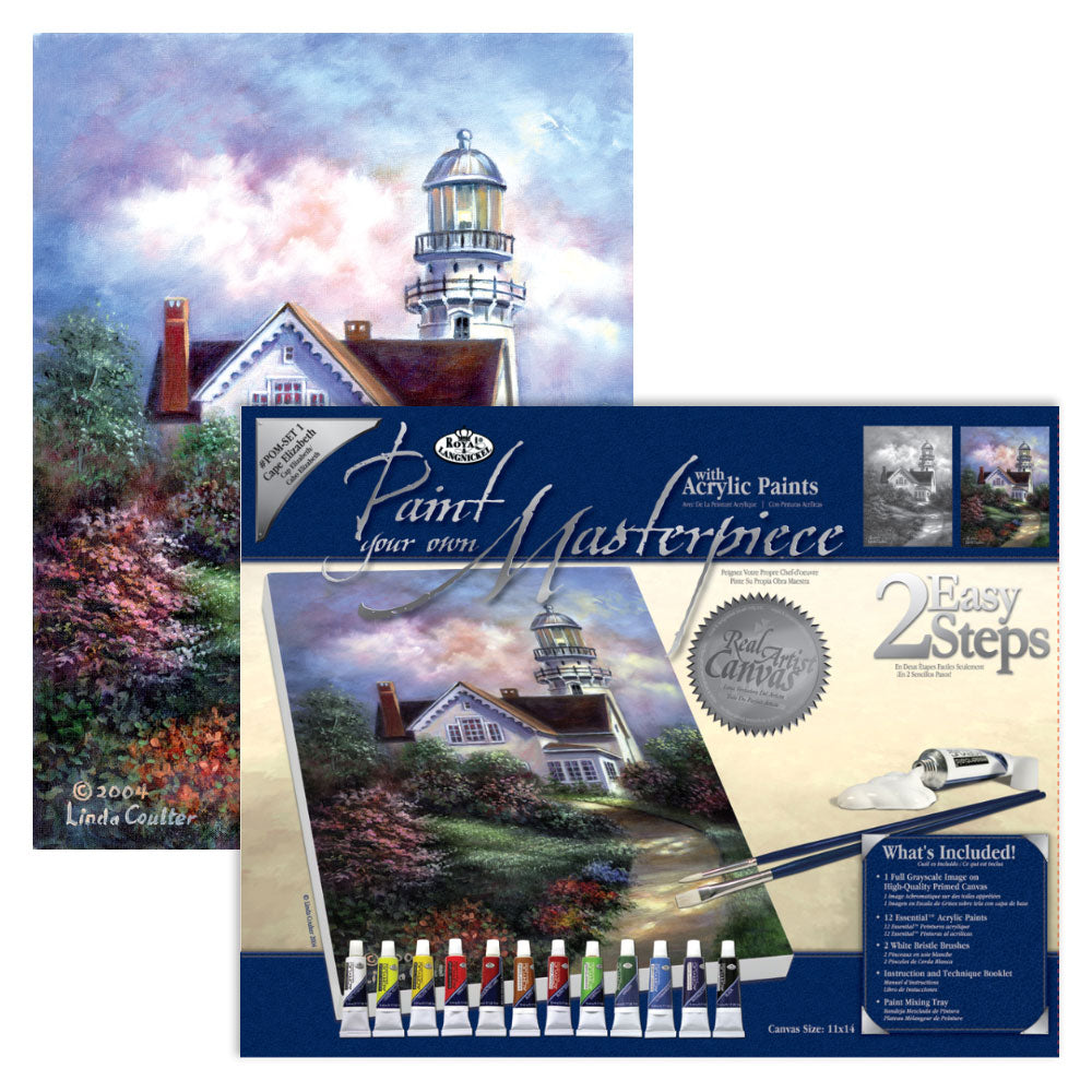 POM-SET1 - Paint your own Masterpiece™ 17pc 11" x 14" Cape Elizabeth Acrylic Painting Project