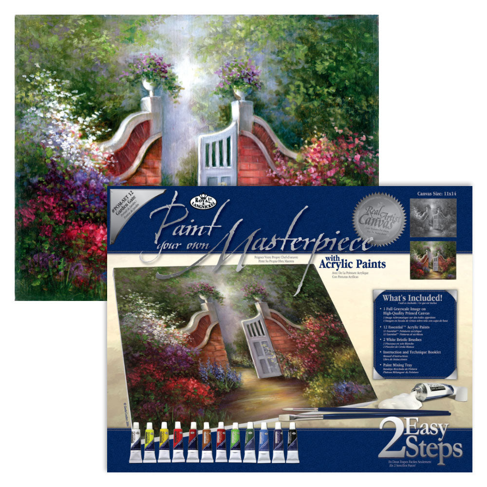 POM-SET12 - Paint your own Masterpiece™ 17pc 11" x 14" Garden Gate Acrylic Painting Project