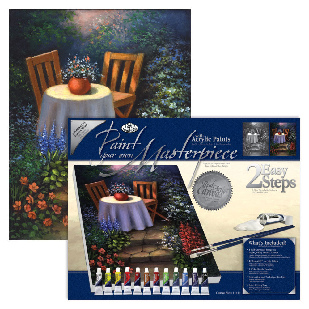 POM-SET13 - Paint your own Masterpiece™ 17pc 11" x 14" Garden Table Acrylic Painting Project