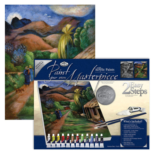 POM-SET4 - Paint your own Masterpiece™ 17pc 11" x 14" Mountain Road Acrylic Painting Project