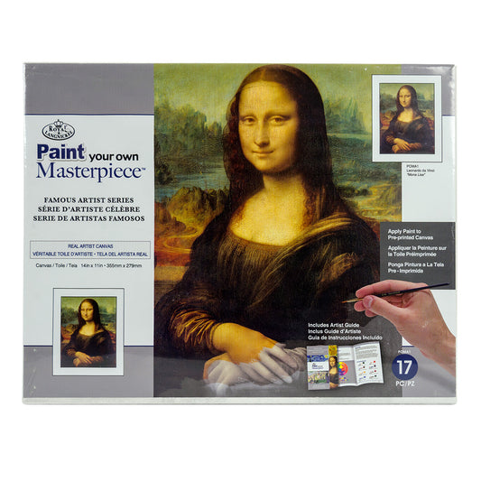 POMA1 - Paint your own Masterpiece™ 17pc 14" x 11" Mona Lisa by Leonardo da Vinci Canvas Project