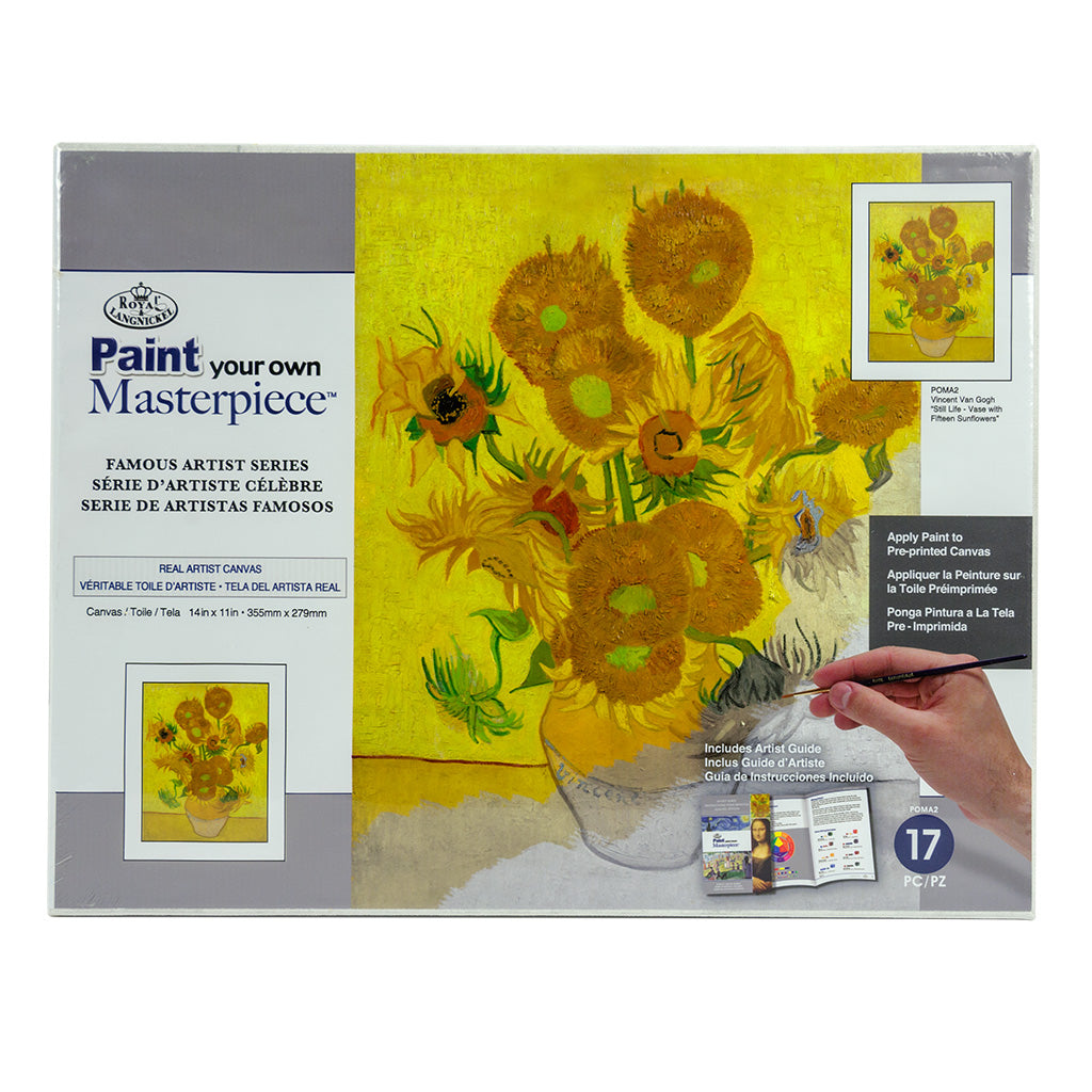 POMA2 - Paint your own Masterpiece™ 17pc 14" x 11" Still Life - Vase with Fifteen Sunflowers by Vincent Van Gogh Canvas Project