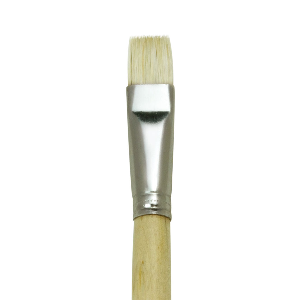 R111-10 - Long Handle White Bristle Short Brush Size 10