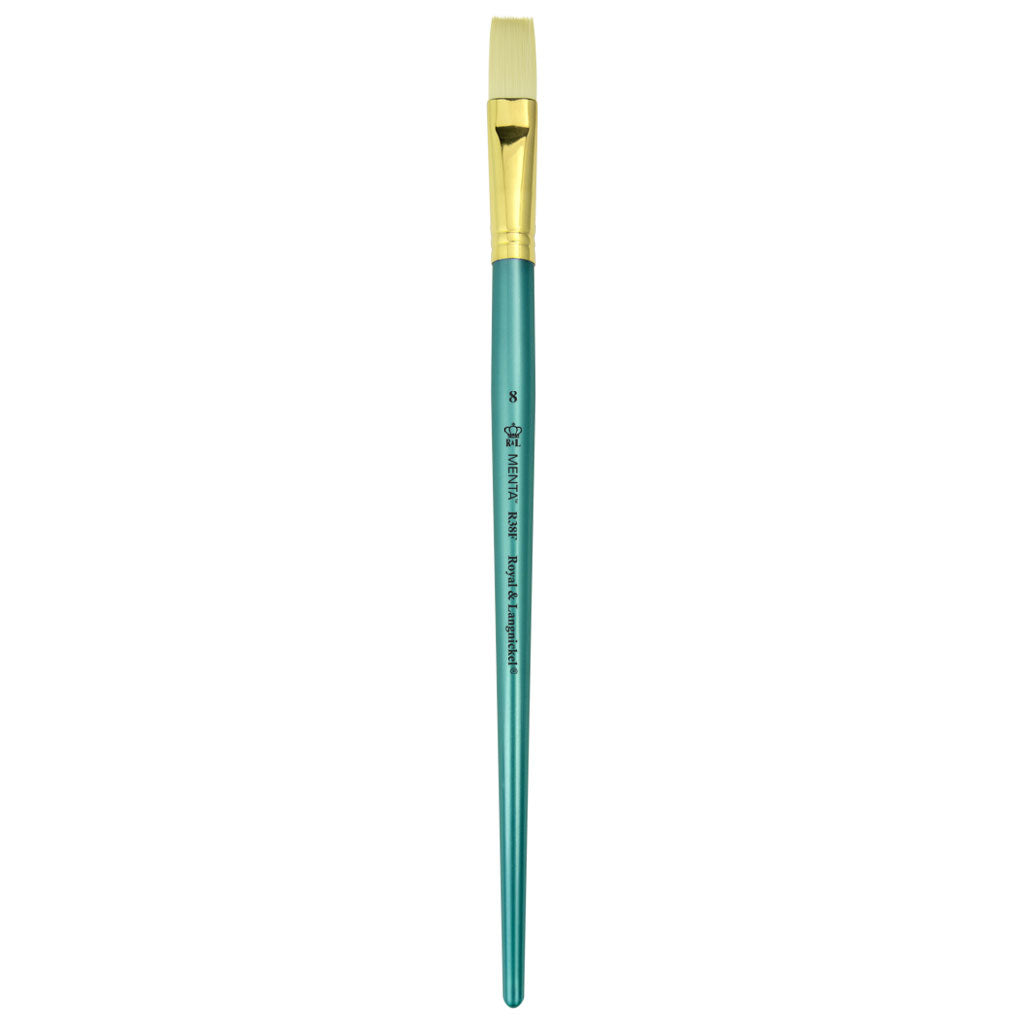 R38F-8 - Menta™ 38 Series White Bristle Flat Brush - 8