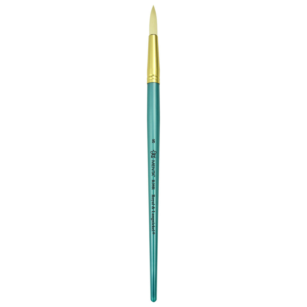 R38R-8 - Menta™ 38 Series White Bristle Round Brush - 8