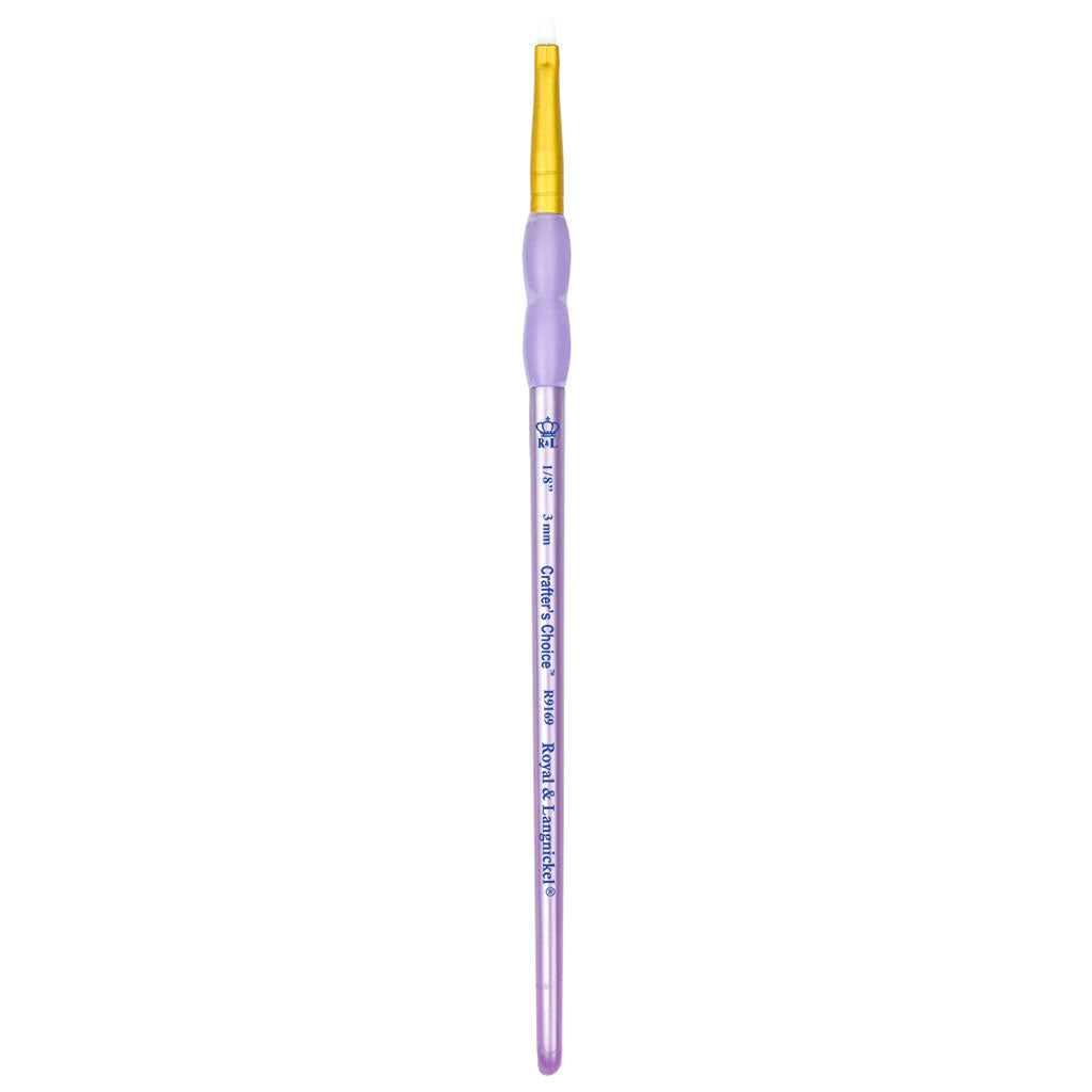 R9169-1/8" - Crafter’s Choice™ White Taklon Angular Brush - 1/8"