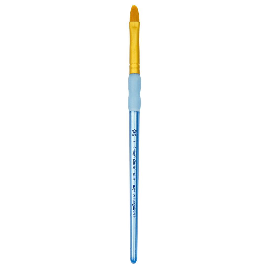 R9170-8 - Crafter’s Choice™ Golden Taklon Filbert Brush - 8