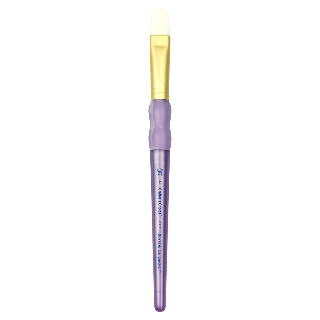 R9179-12 - Crafter’s Choice™ White Taklon Filbert Brush - 12