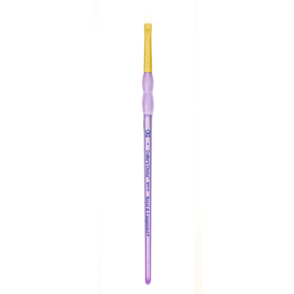 R9179-4 - Crafter’s Choice™ White Taklon Filbert Brush - 4