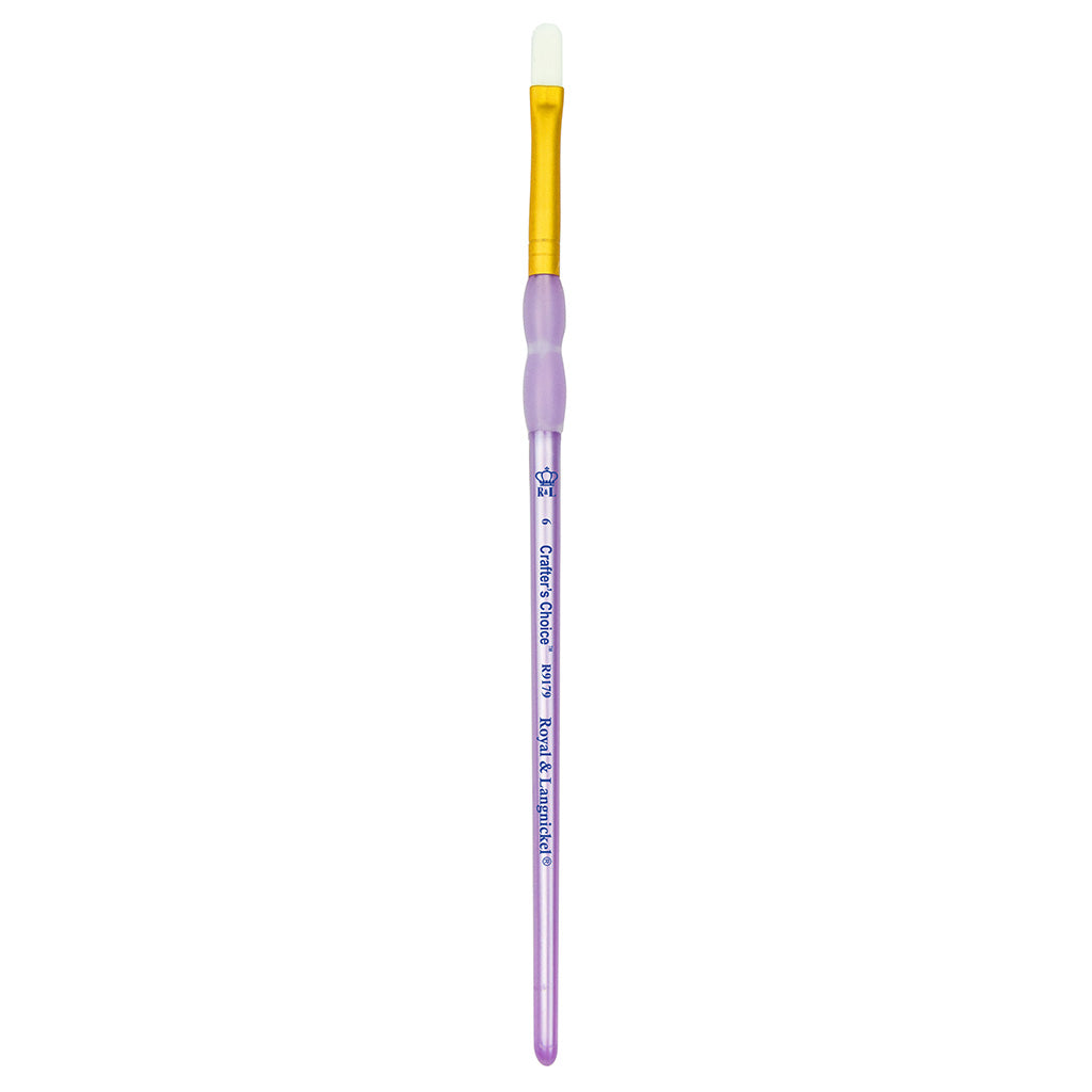 R9179-6 - Crafter’s Choice™ White Taklon Filbert Brush - 6