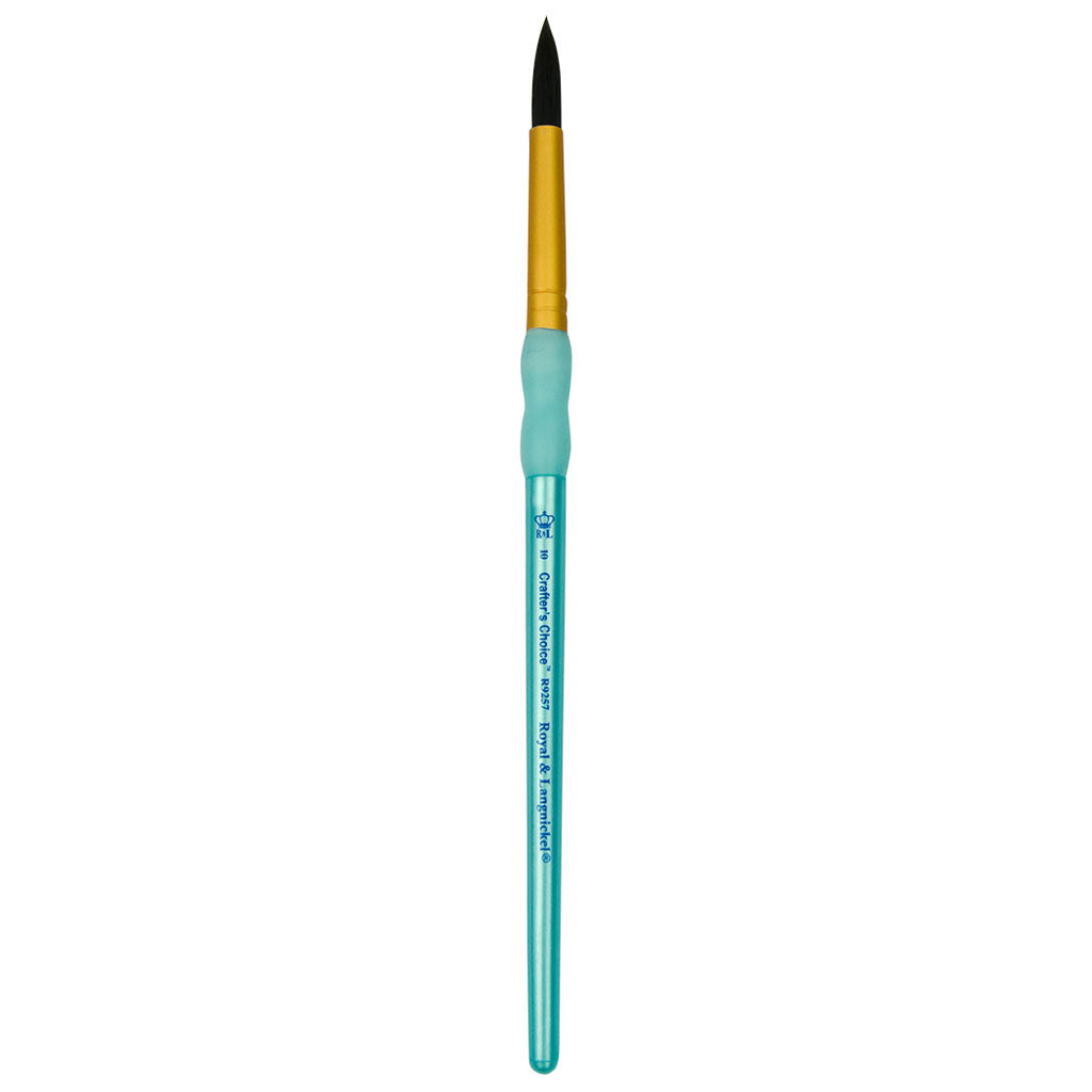 R9257-10 - Crafter’s Choice™ Black Taklon Round Brush Size 10