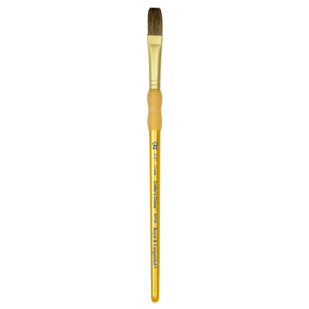 R9725-1/2" - Crafter’s Choice™ Synthetic Camel Flat Brush - 1/2"