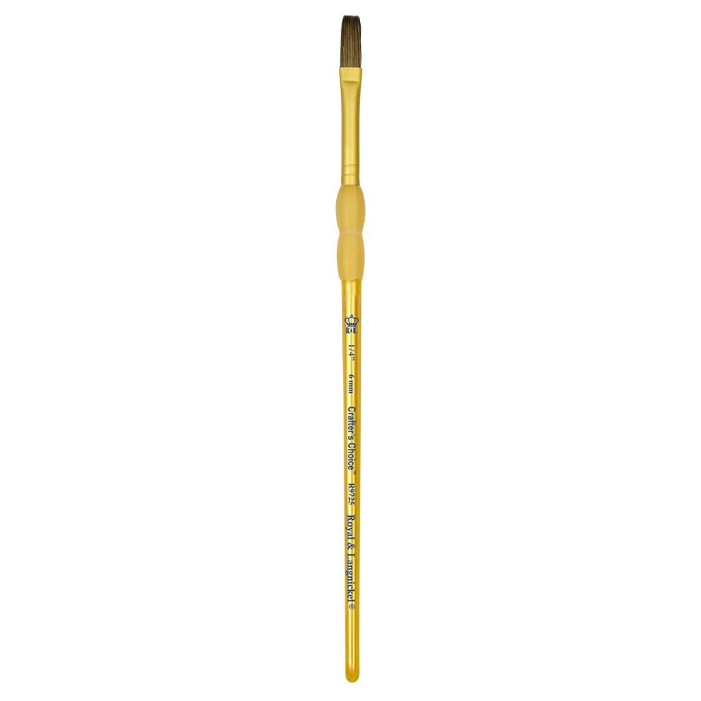 R9725-1/4" - Crafter’s Choice™ Synthetic Camel Flat Brush - 1/4"