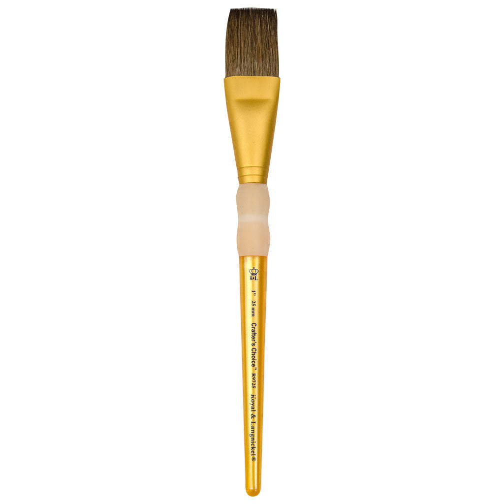 R9725-1" - Crafter’s Choice™ Synthetic Camel Flat Brush - 1"