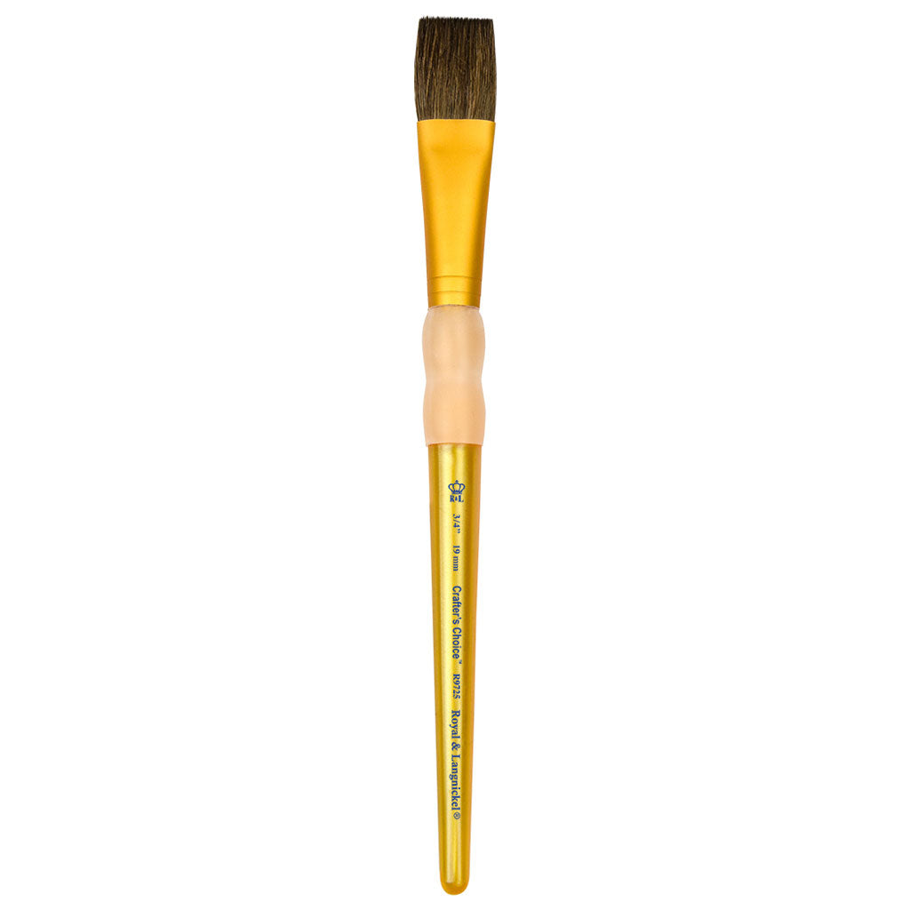 R9725-3/4" - Crafter’s Choice™ Synthetic Camel Flat Brush - 3/4"