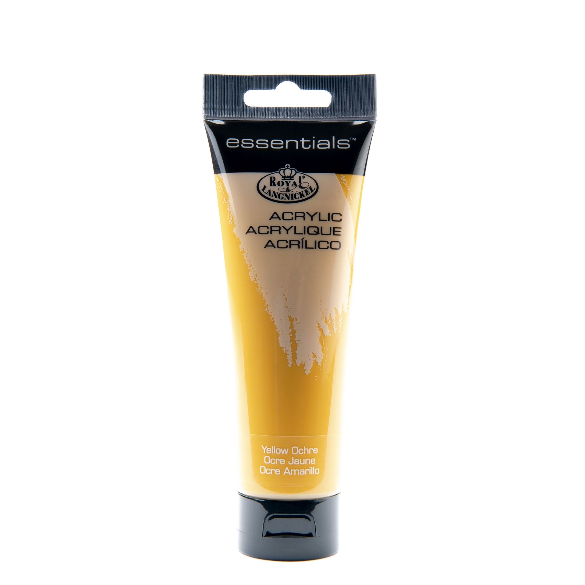 RAA-102 - Essentials™ Yellow Ochre 120 ml Acrylic Paint Tube on white