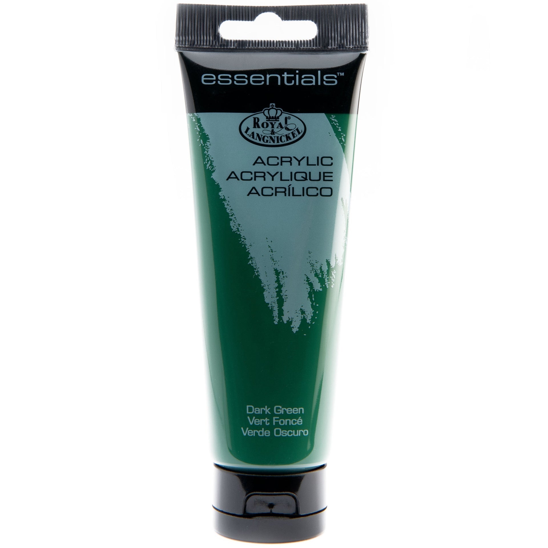 RAA-104 - Essentials™ Dark Green 120 ml Acrylic Paint Tube on white