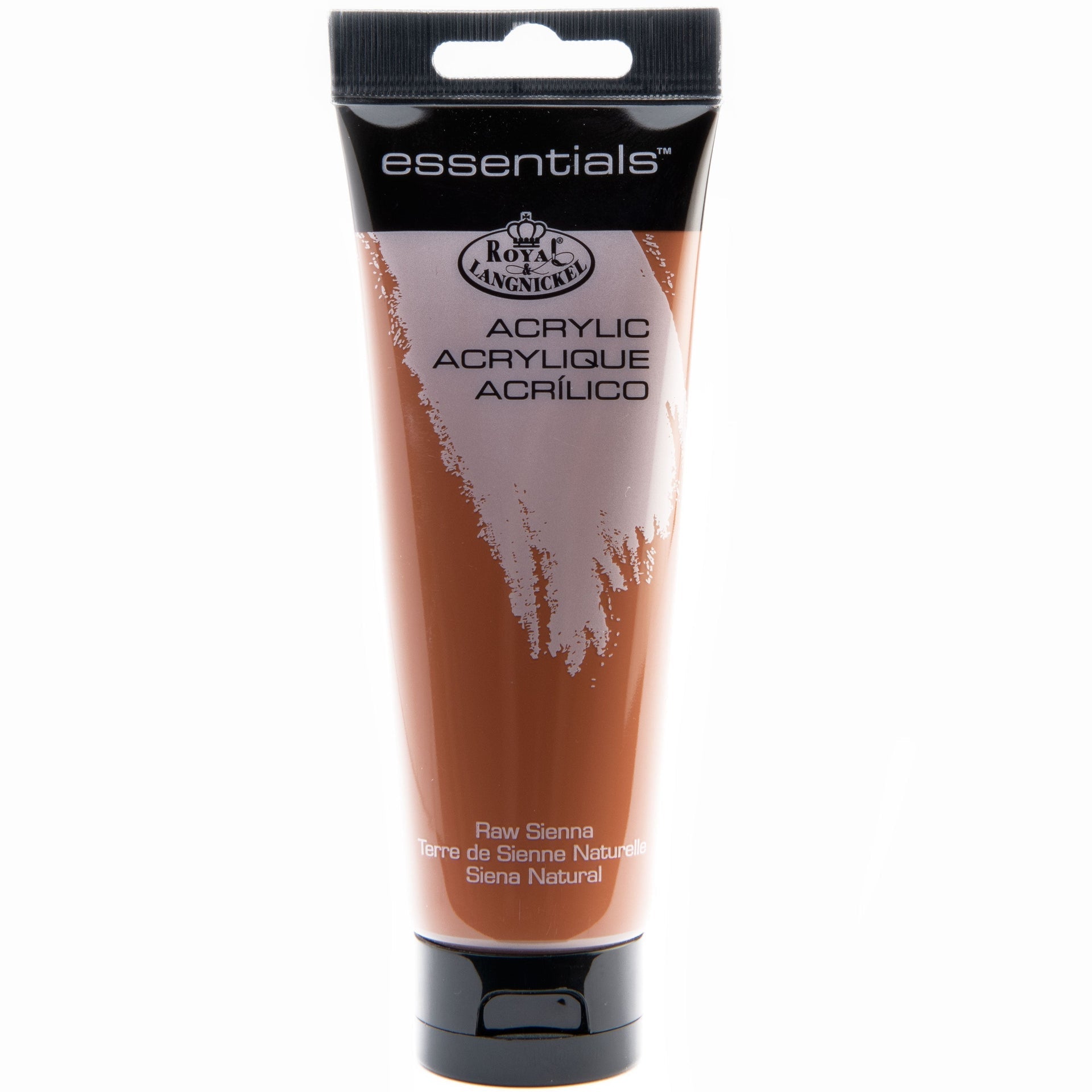 RAA-105 - Essentials™ Raw Sienna 120 ml Acrylic Paint Tube on white