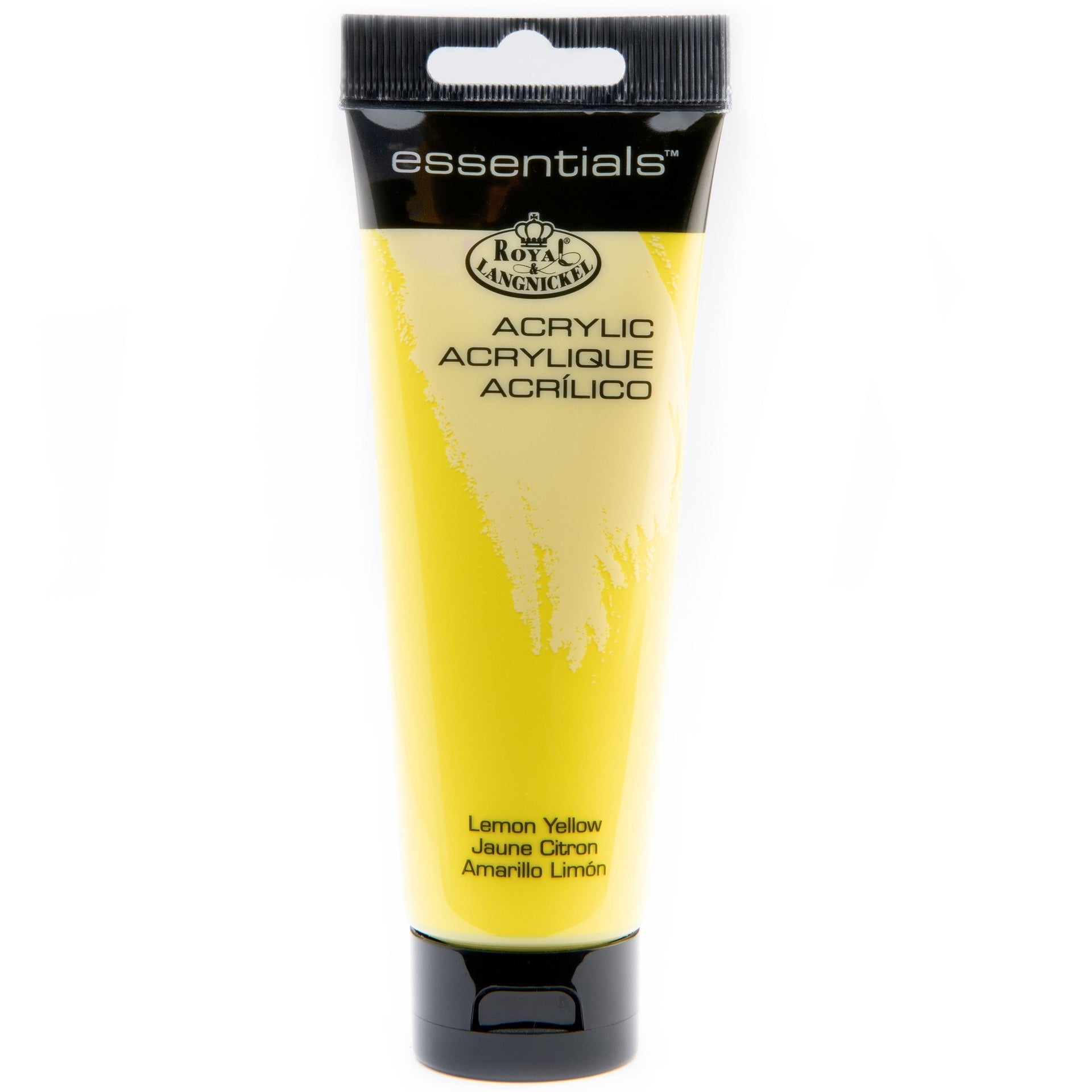 RAA-106 - Essentials™ Lemon Yellow 120 ml Acrylic Paint Tube on white