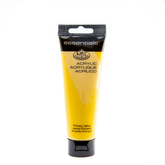 RAA-107 - Essentials™ Primary Yellow 120 ml Acrylic Paint Tube on white