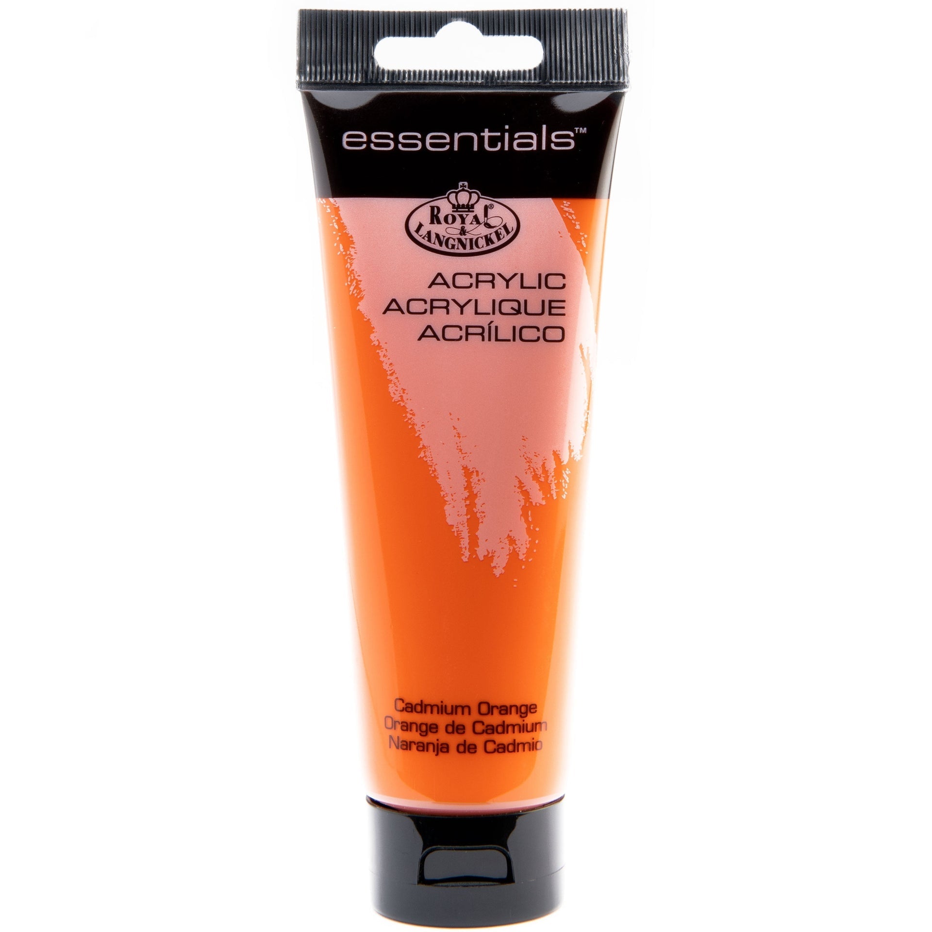 RAA-109 - Essentials™ Cadmium Orange 120 ml Acrylic Paint Tube on white