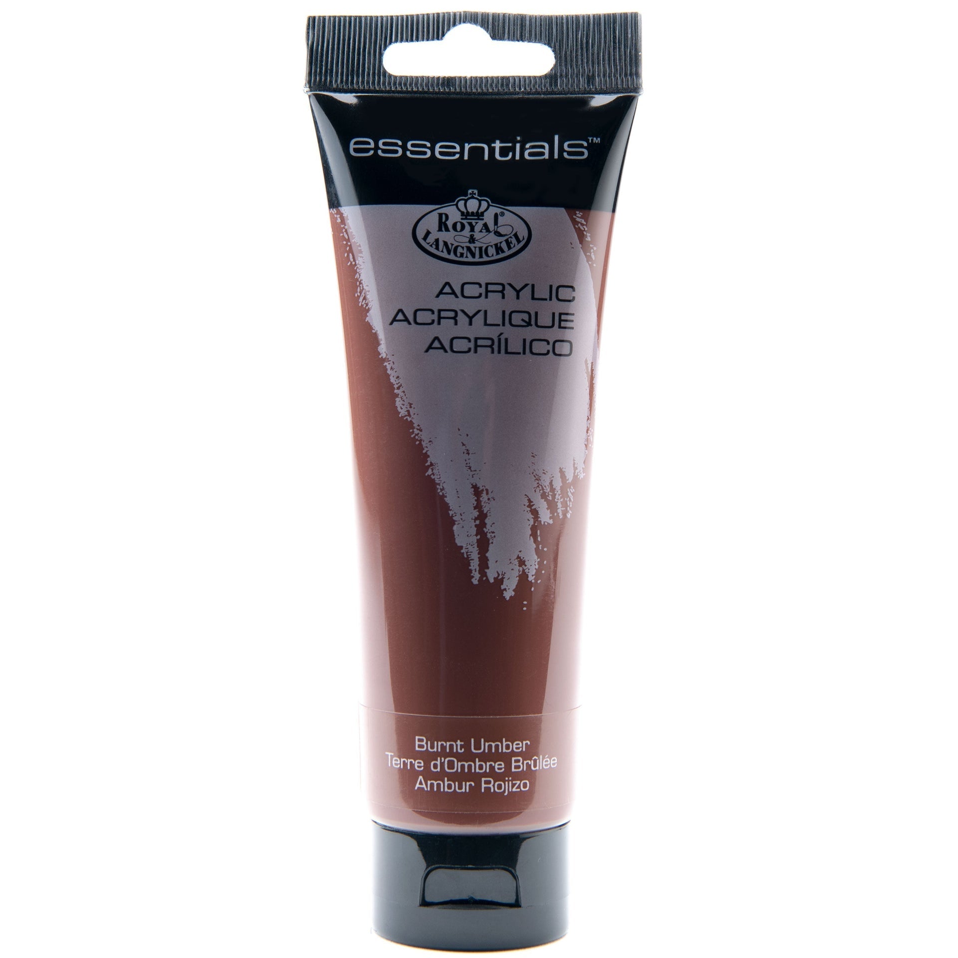 RAA-119 - Essentials™ Burnt Umber 120 ml Acrylic Paint Tube on white