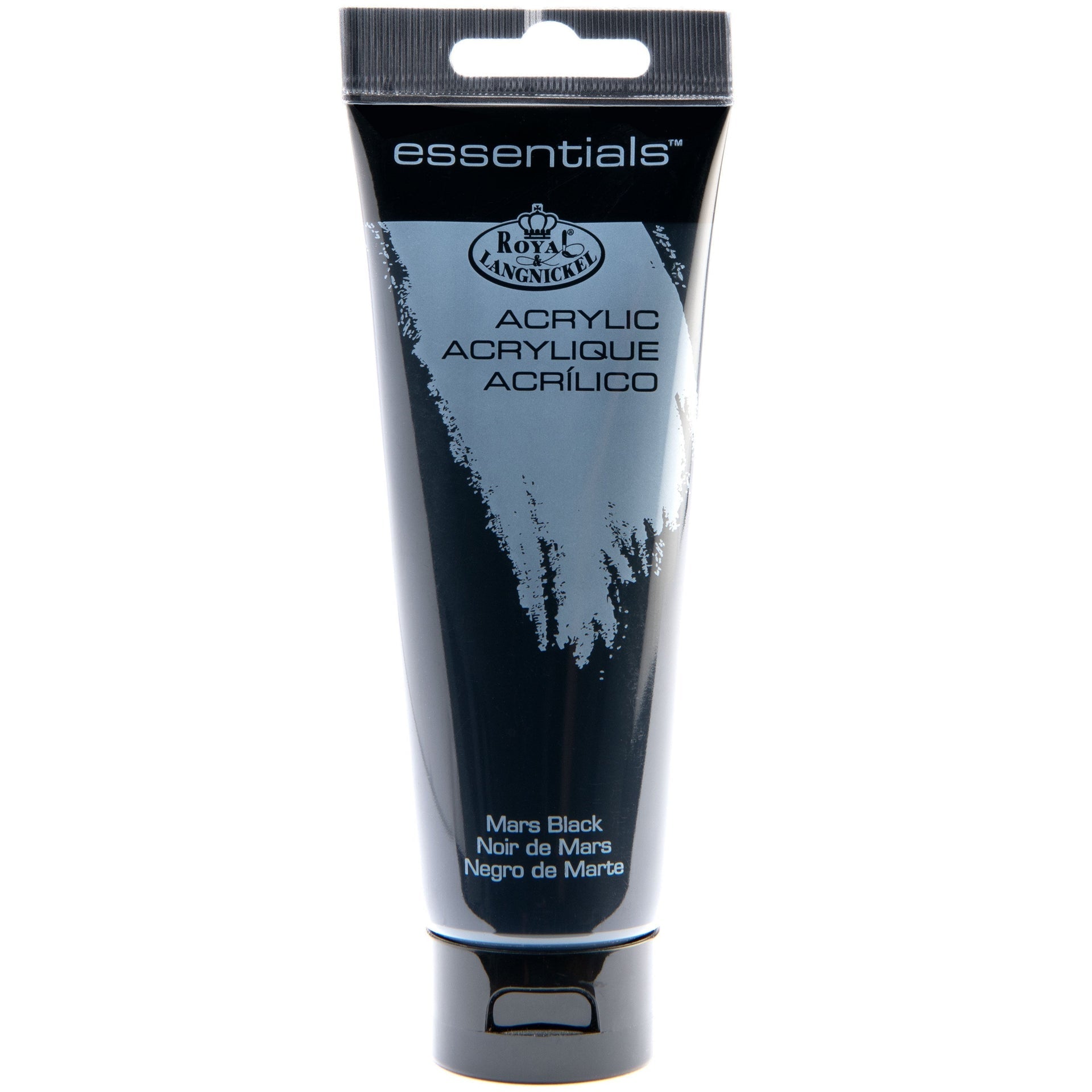 RAA-120 - Essentials™ Mars Black 120 ml Acrylic Paint Tube on white