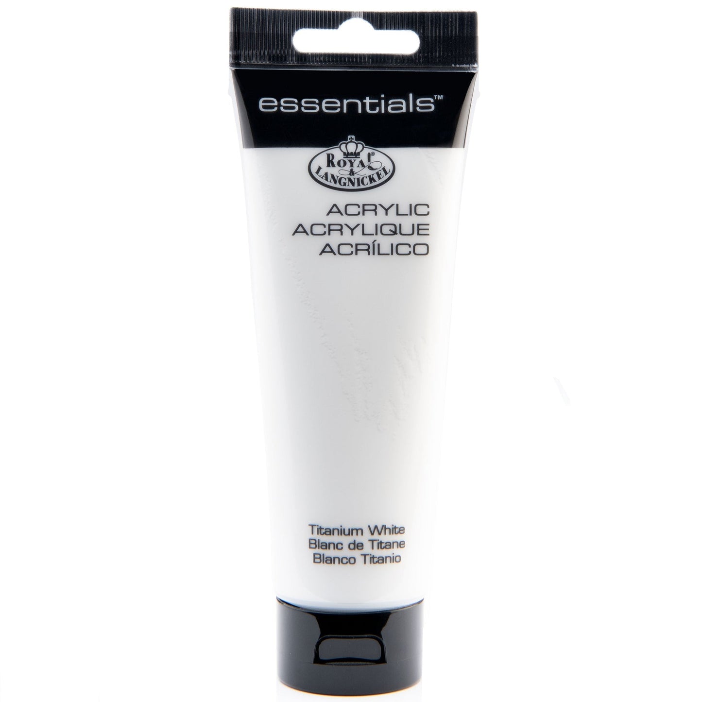 RAA-121 - Essentials™ Titanium White 120 ml Acrylic Paint Tube on white