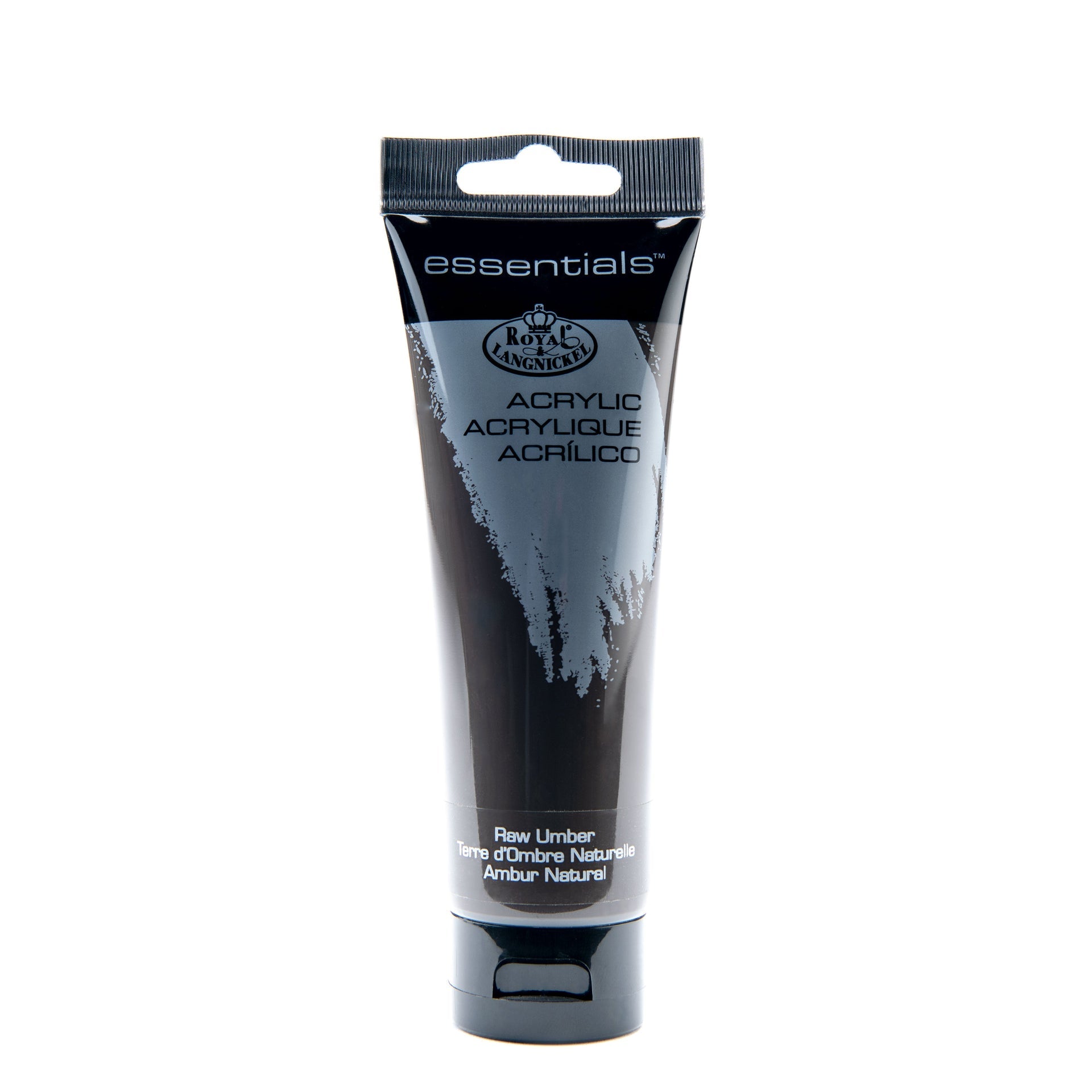 RAA-144 - Essentials™ Raw Umber 120 ml Acrylic Paint Tube on white