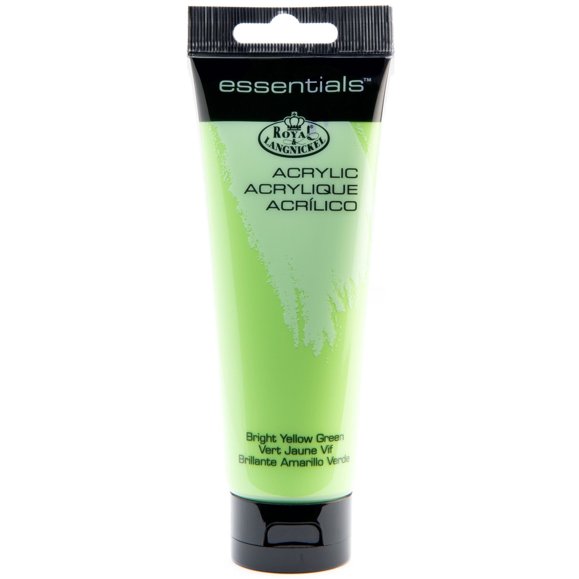 RAA-148 - Essentials™ Bright Yellow Green 120 ml Acrylic Paint Tube on white