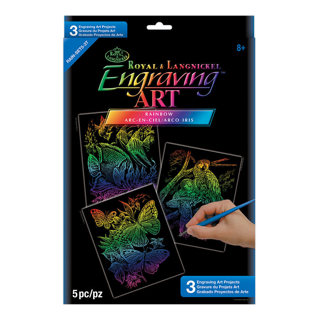 RAIN-SET5 - Engraving Art™ 5pc 3-Project Rainbow Foil Set