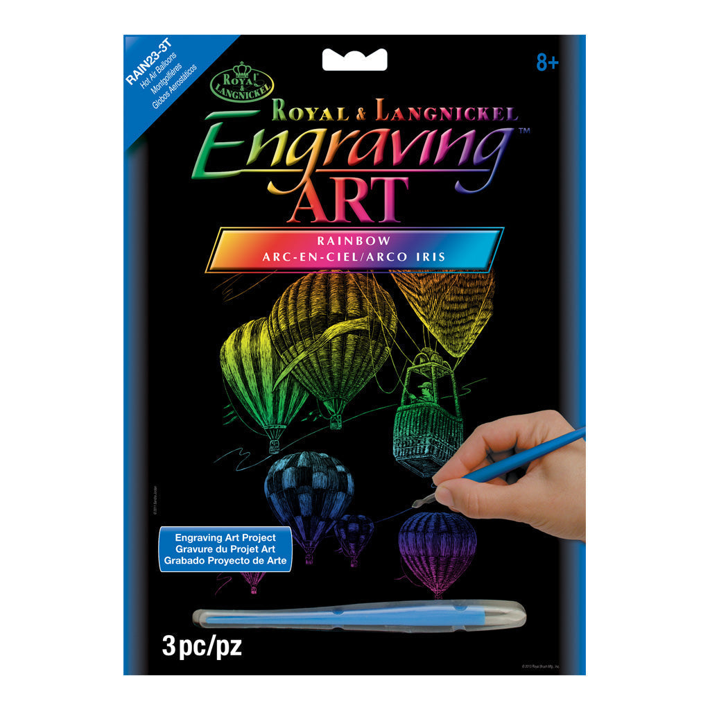 RAIN23 - Engraving Art™ 8" x 10" Hot Air Balloons Rainbow Foil Project