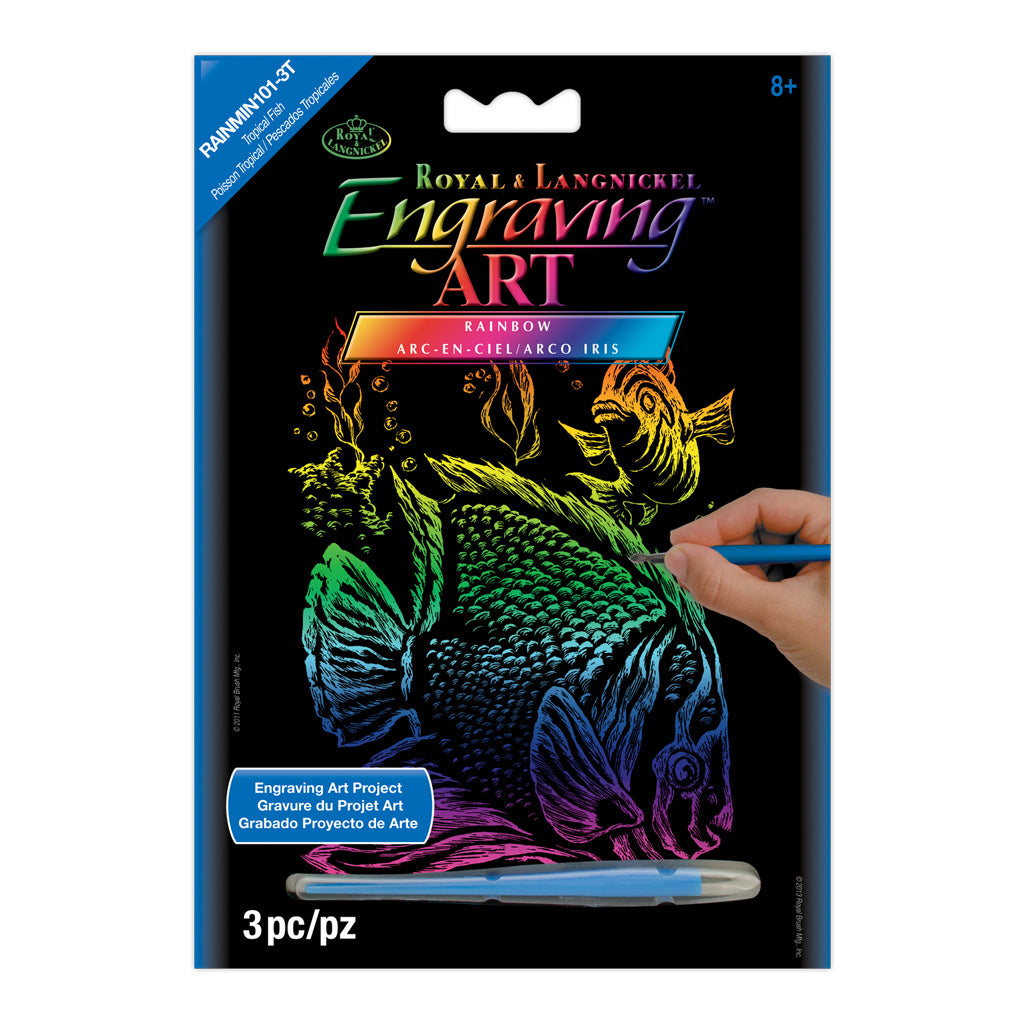 RAINMIN-101 - Engraving Art™ 5" x 7" Tropical Fish Rainbow Foil Project