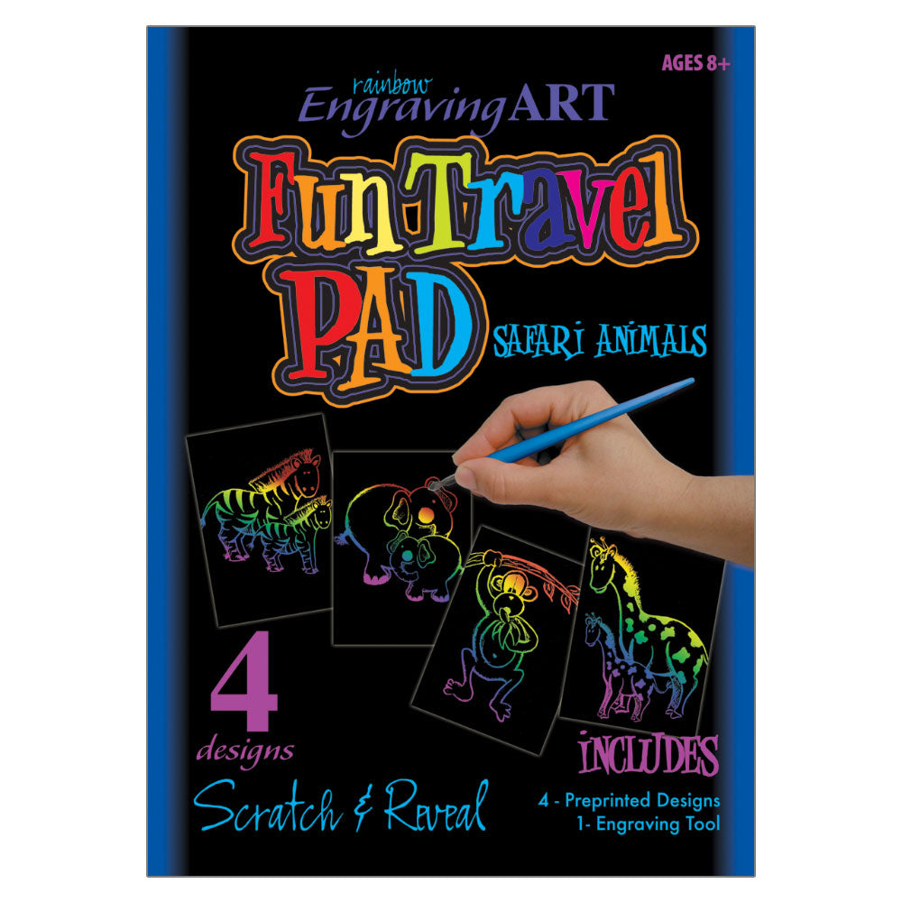 RAINPAD-103 - Engraving Art™ Safari Animals Fun Travel Pad