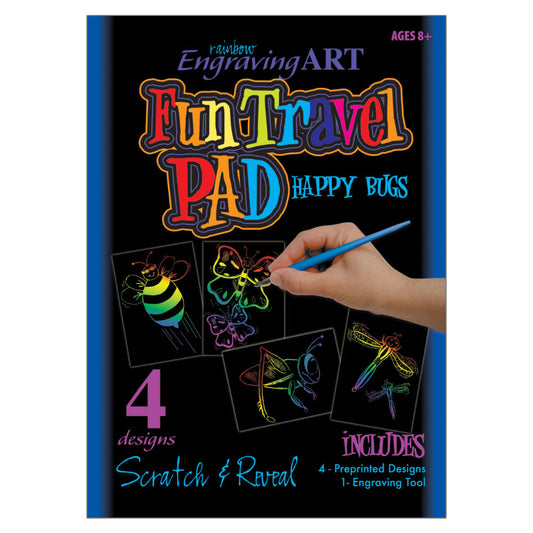 RAINPAD-104 - Engraving Art™ Happy Bugs Fun Travel Pad