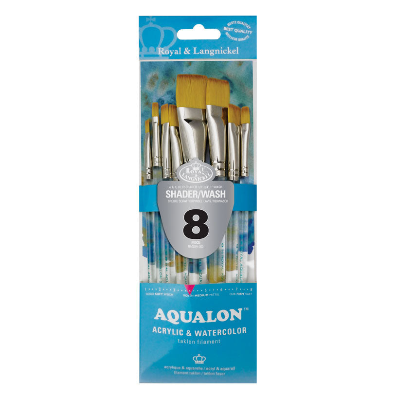 RAQUA-303 - Aqualon™ 8pc Shader & Wash Brush Set front retail packaging