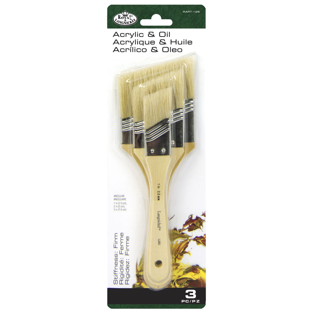 RART-125 - 3pc White Bristle Large Area Angular Brush Set