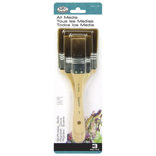 RART-135 - 3pc Brown Taklon Large Area Flat Brush Set