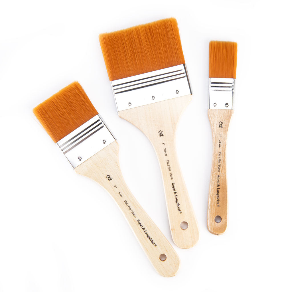 RART-140 - 3pc Golden Taklon Large Area Flat Brush Set