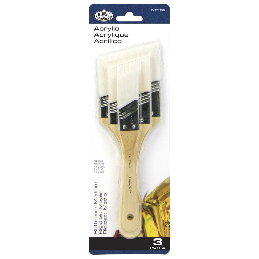 RART-155 - 3pc White Taklon Large Area Angular Brush Set