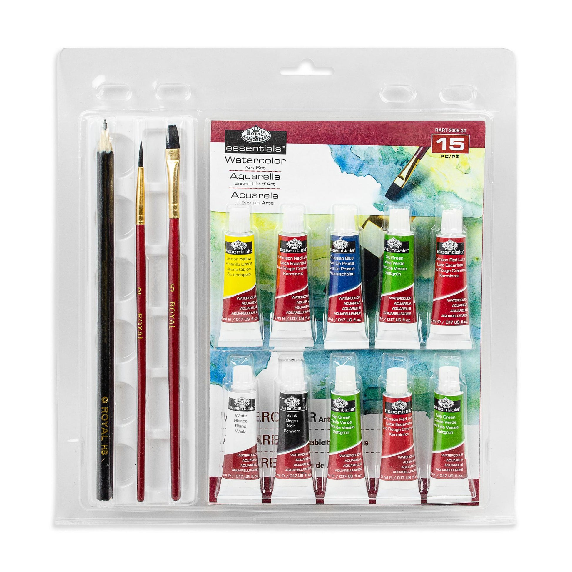 RART-2005 - 15PC WATERCOLOR CLAMSHELL ARTIST SET packaging front