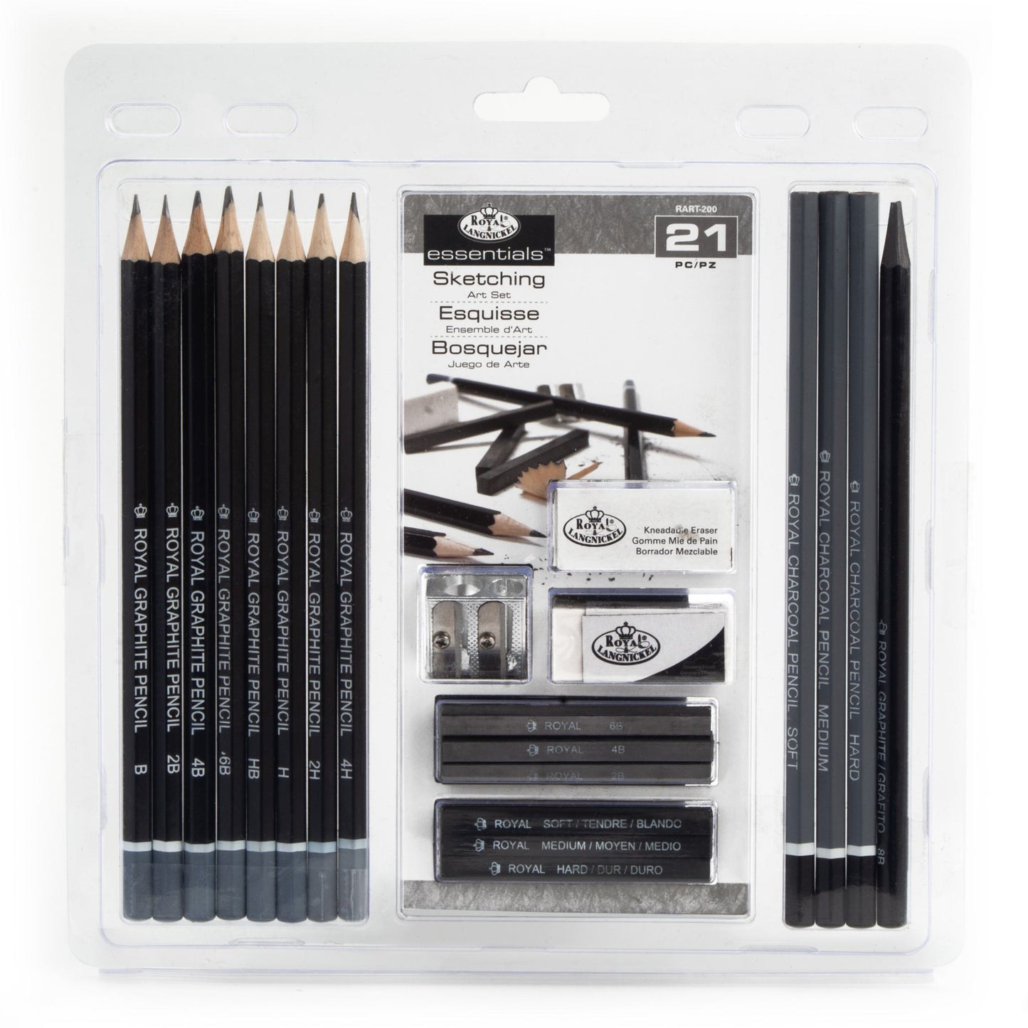 RART-200 - Essentials™ 21pc Sketching Pencil Art Set packaging front